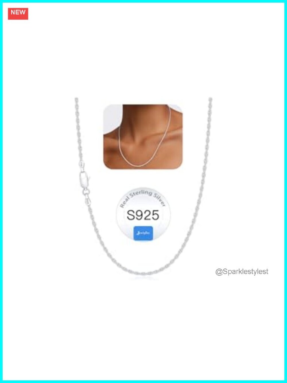 1.5mm 2mm Rope Chain 925 Sterling Silver Necklace for Women 16-26 Inch